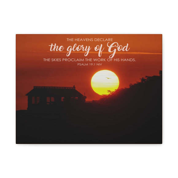 Scripture Sign The Heavens Psalm 19:1 DeclareBible Verse Canvas Christian Wal